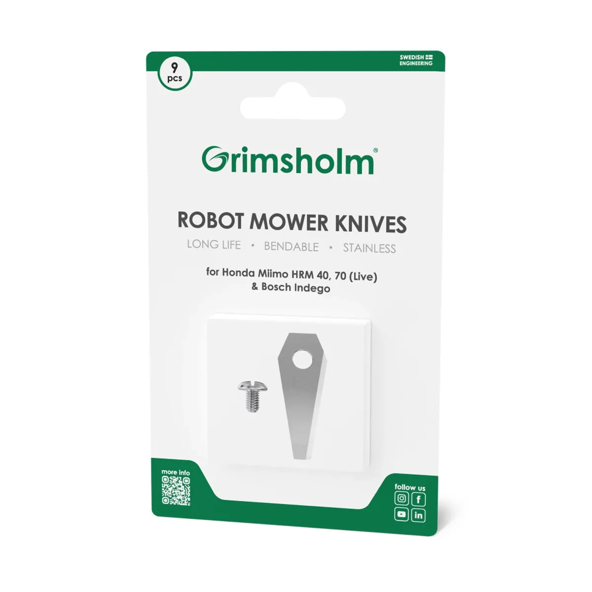 Grimsholm kniver til Bosch Indego og Honda Miimo 9 deler